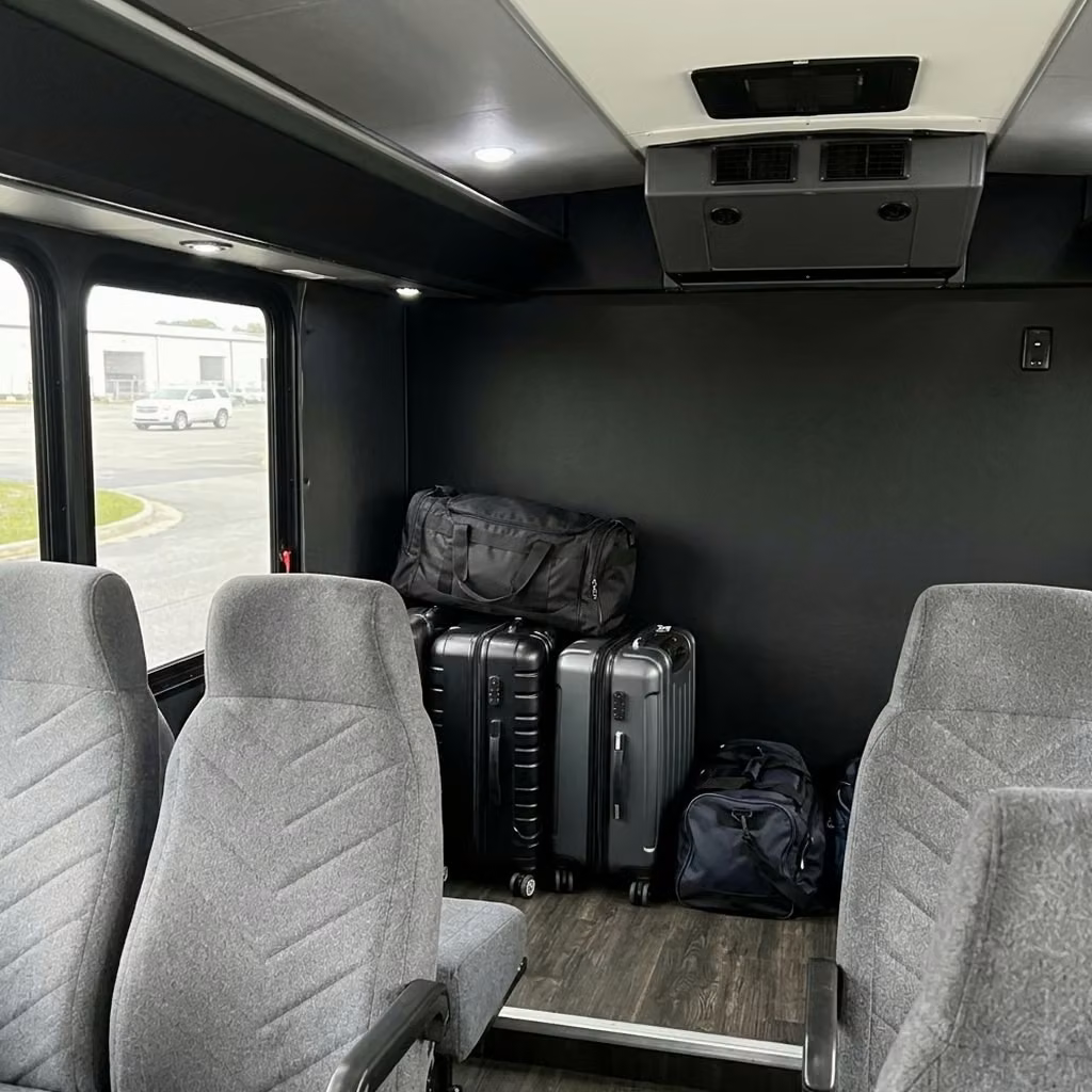 rexburg 15 passenger minibus luggage area