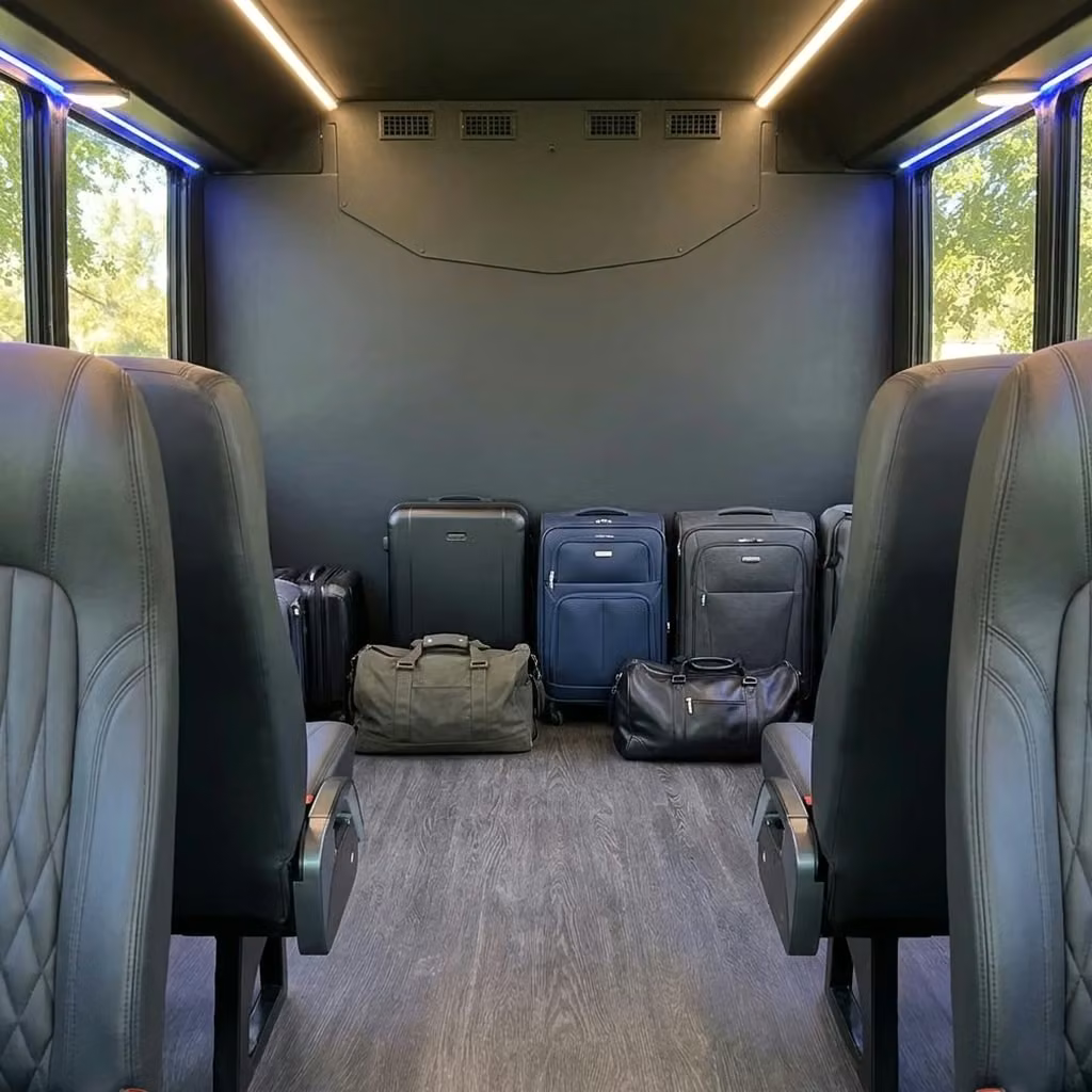 rexburg 20 passenger minibus luggage area