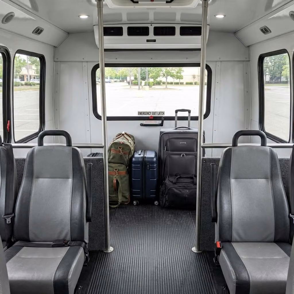 rexburg 28 passenger minibus luggage area