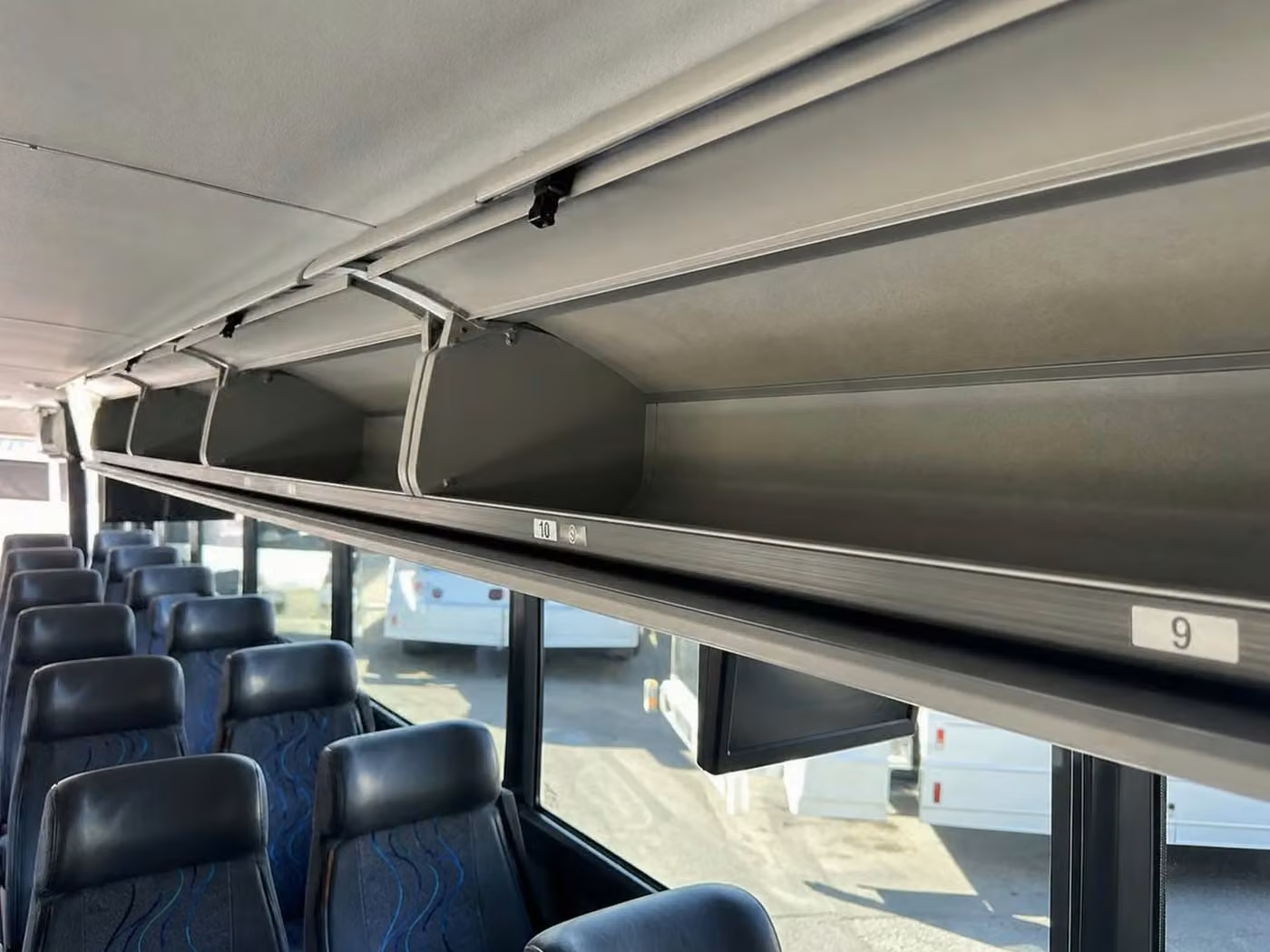 rexburg 28 passenger minibus overhead storage