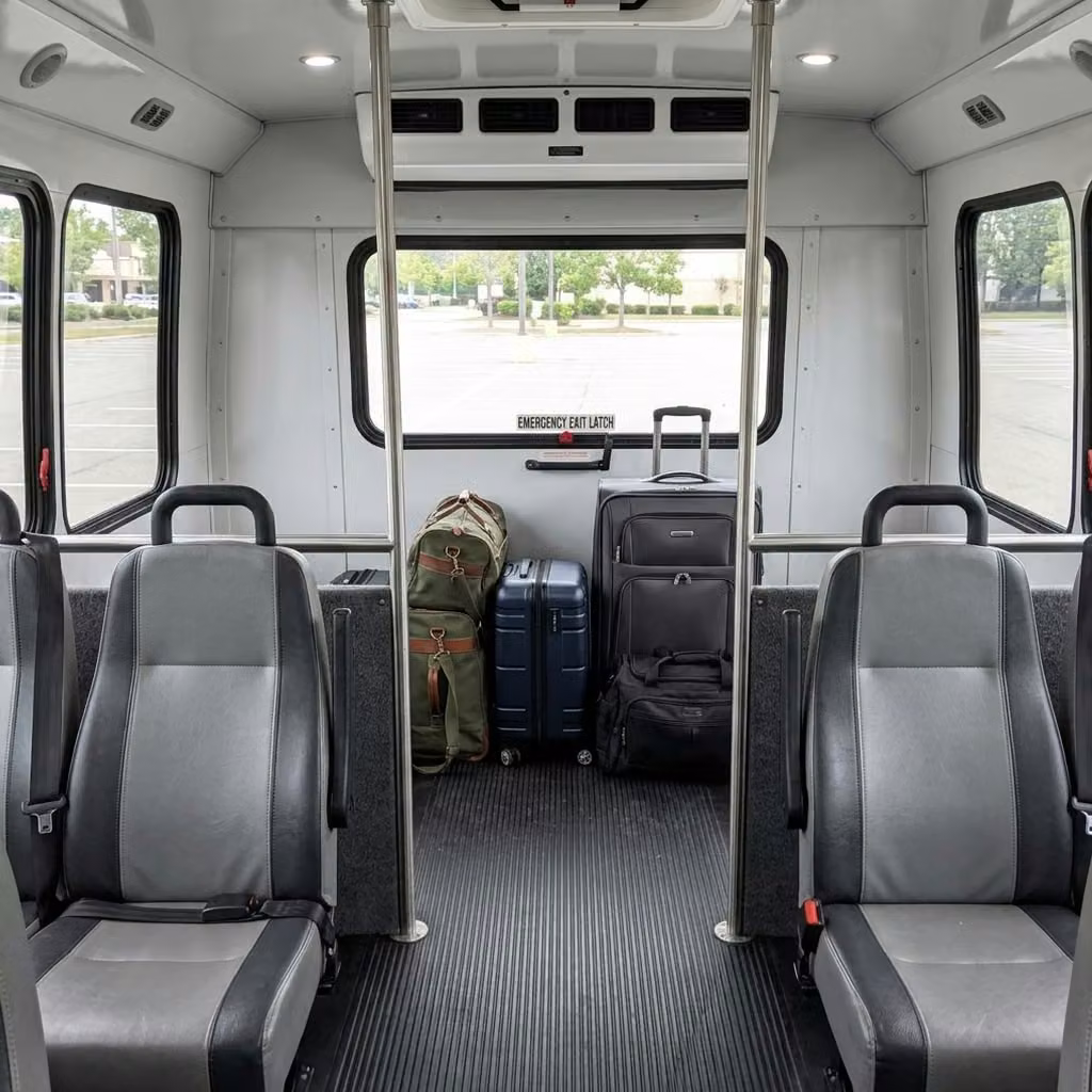 rexburg 30 passenger minibus luggage area