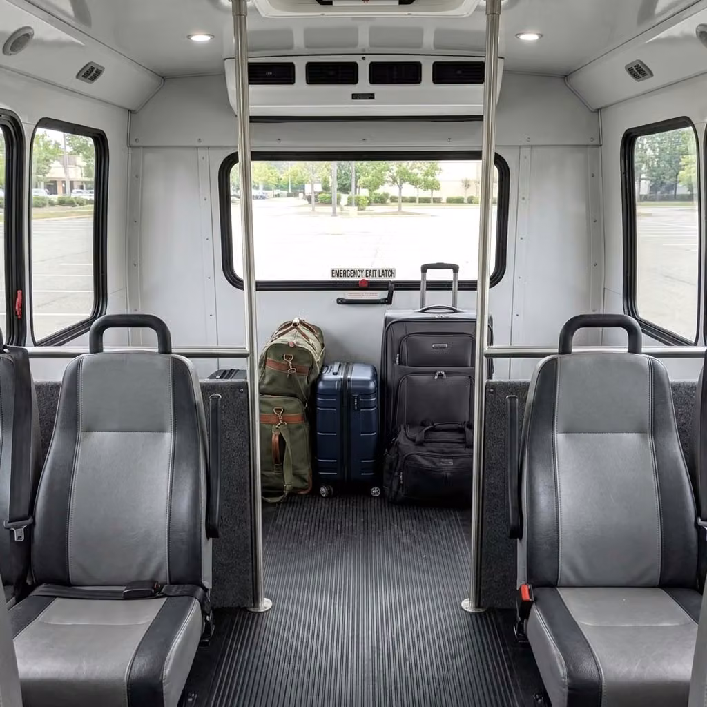 rexburg 35 passenger minibus luggage area