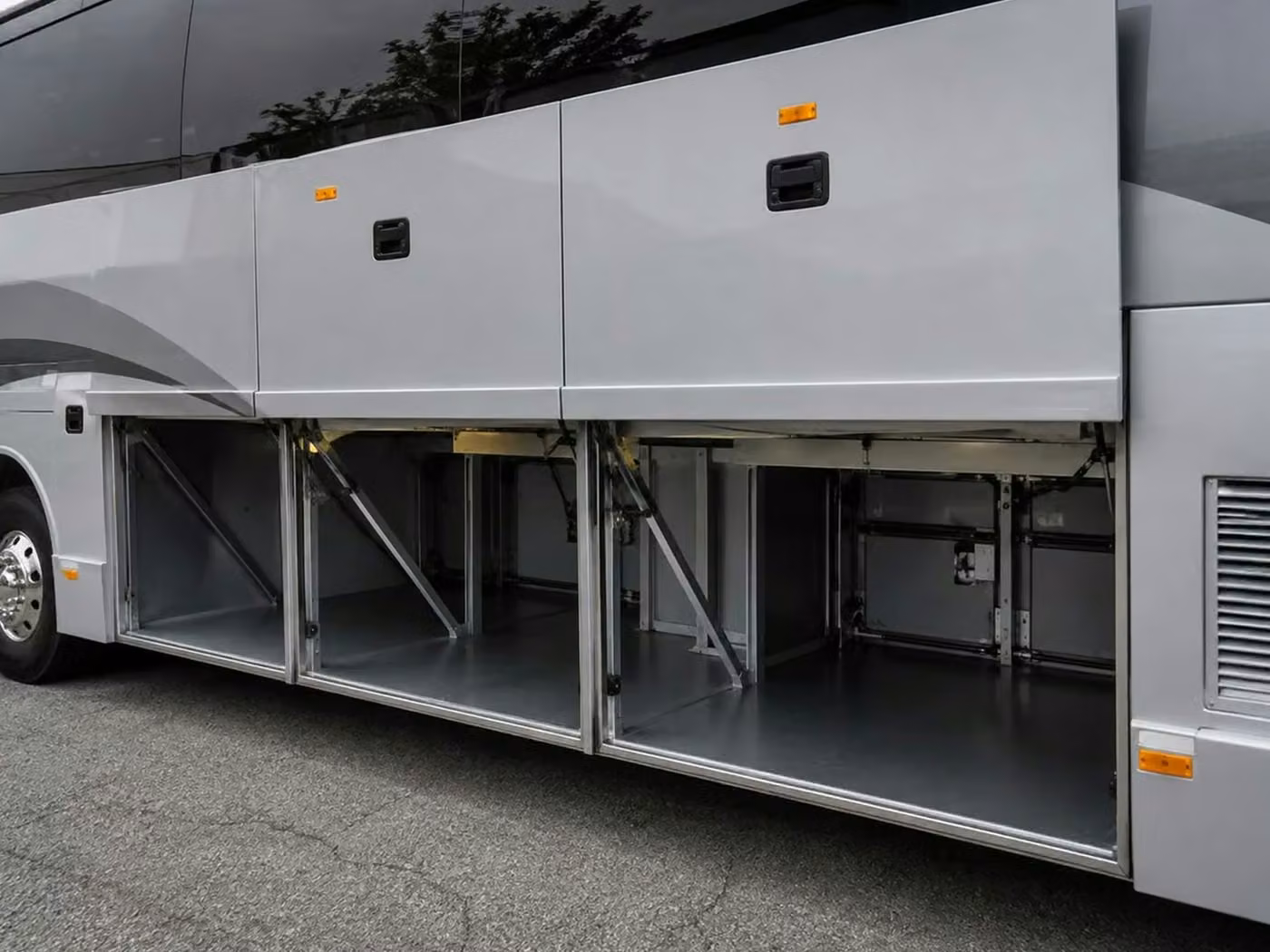 rexburg 56 passenger charter bus luggage bays