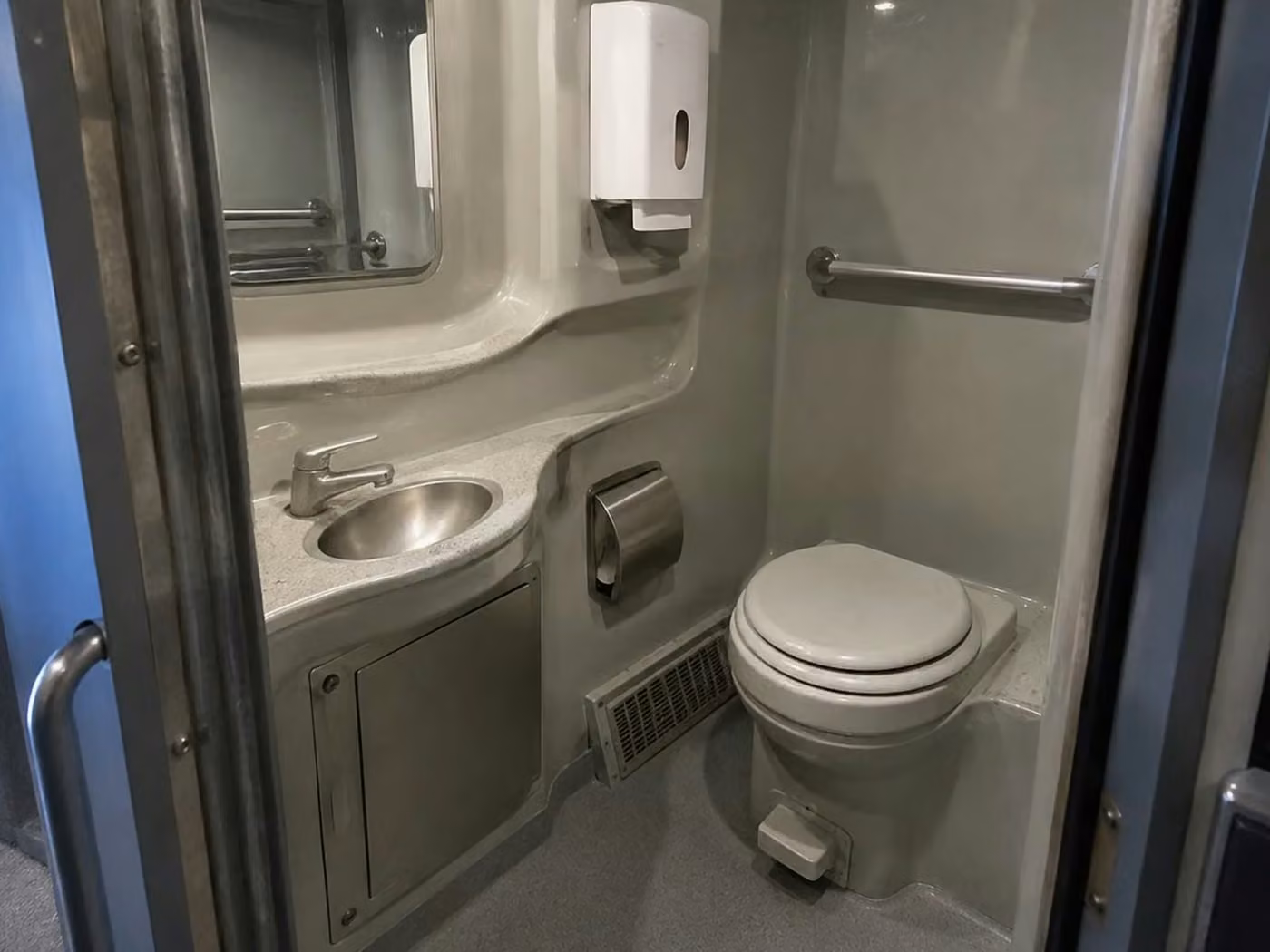 rexburg 56 passenger charter bus onboard restroom